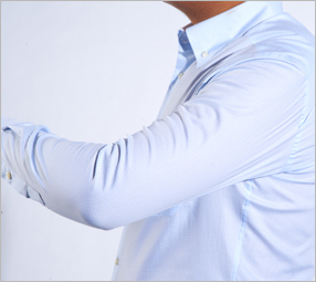 黑蓝三线条纹纯棉长袖衬衫 - 型牌网-在线定制